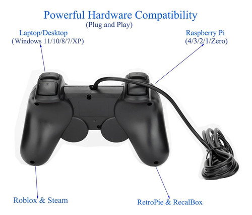 Control Joystick Con Cable Usb Para Pc Notebook Mi-silver
