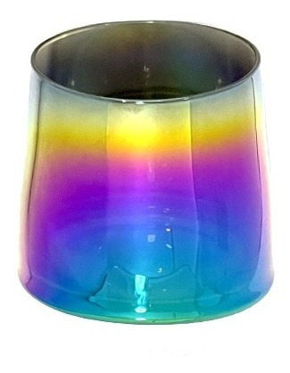 Vaso De Vidrio P/velas Diseño Exclusivo Arco Iris Pack X 24