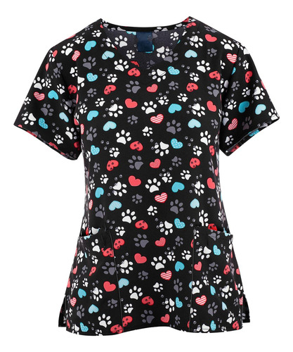 Camiseta Exfoliante Con Cuello En V Para Mujer, Uniforme De
