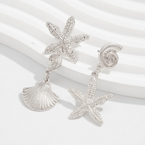 Pendientes Colgantes Asimétricos Simples Con Forma De Estrel