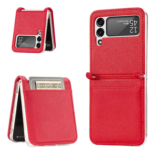 Funda Ccsamll Simil Cuero Para Galaxy Z Flip 4 Red