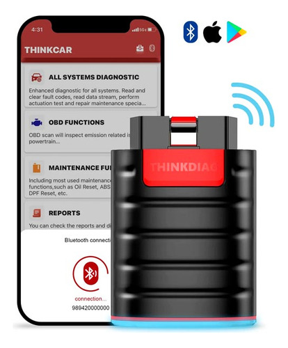Scanner Escaner Automotriz Multimarca Thinkdiag Obd2 Obdii