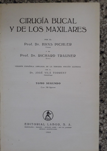 Cirugía Bucal Y De Maxilares T 2 Pichler Trauner Odontologia