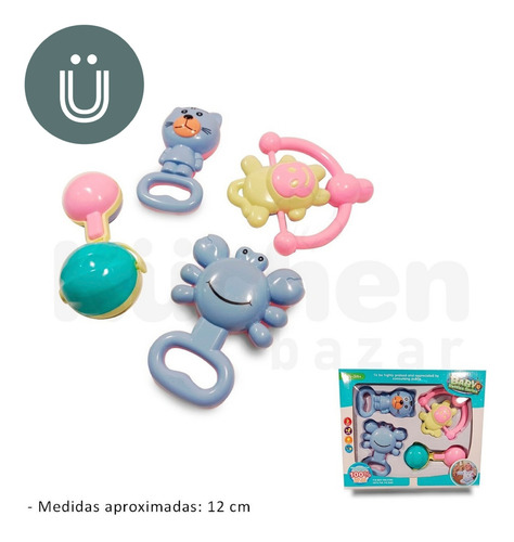 Imagen 2 de 9 de Sonajero De Juguete Para Bebé 4 Piezas
