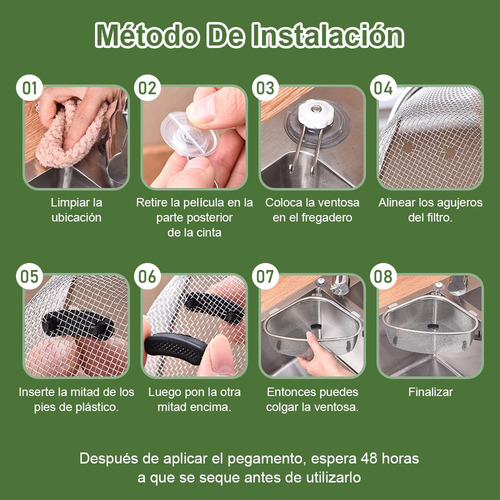 Colador Para Fregadero De Cocina, Cesta Colador De Acero,