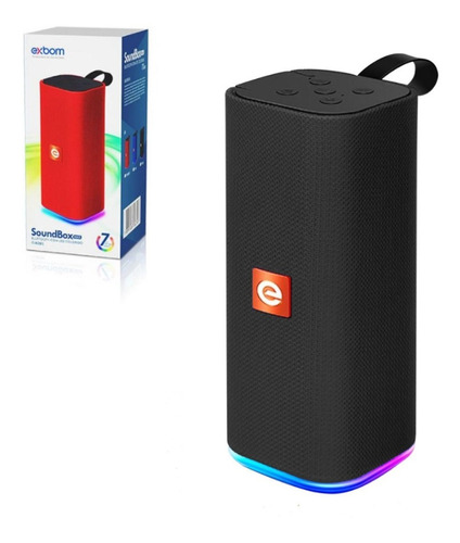 Caixa De Som Bluetooth Usb Soundbox Max Led Colorido Exbom