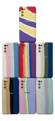 Forro Silicone Case  Arcoiris Samsung S20 Fe