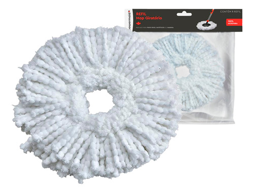 Kit 4 Refil Mop Giratório 35cm Esfregão Universal Limpeza