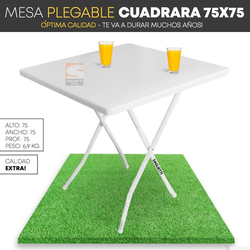 Imagen 4 de 10 de Mesa Cuadrada 75x75 + 2 Sillon Director Reforzado 150 Kilos