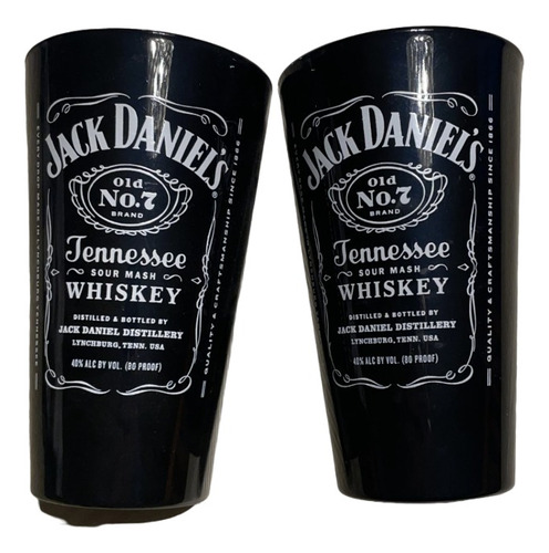 Dos Vasos De Vidrio Jack Daniels De Whiskey De 500 Ml