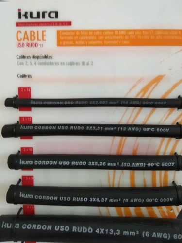 Cable Uso Rudo Cal 2x10 Rollo De 10 Metros