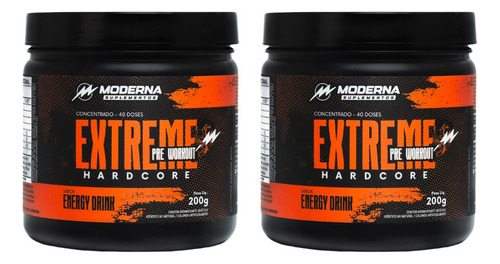Pack 2 Pré Treino Moderna Suplementos Pó0 400g Concentrado Sabor Energético