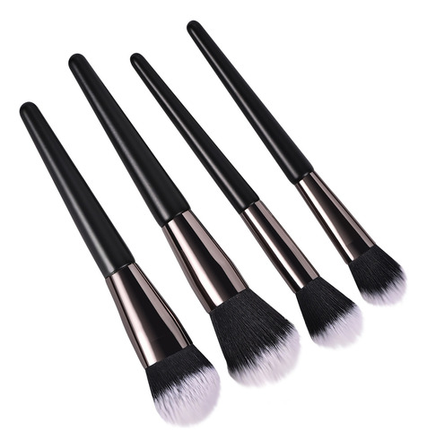 Set De Brochas De Maquillaje D 4, Brochas Sueltas Negras Par