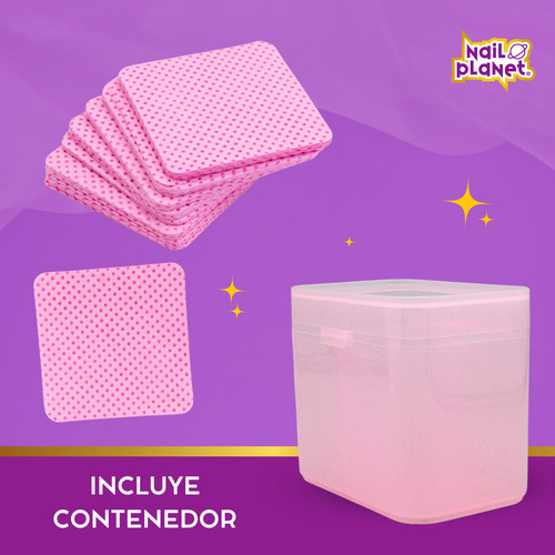 Toallitas Limpiadoras Libre Pelusa + Contenedor. Nail Planet