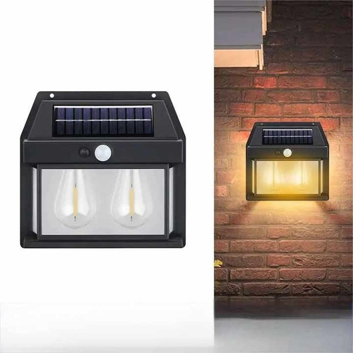 Pack X 2 Lampara Solar Led Ampolleta Doble Pared Aplique