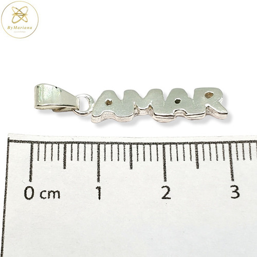 Imagen 4 de 5 de Dije Plata Letras Palabra Amar 25 X 5mm