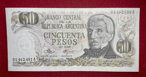 Billete 50 Pesos Ley Argentina 1972 Bottero 2363 Serie A