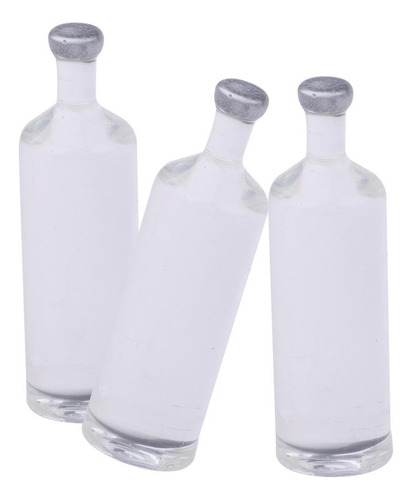 Tres Botellas En Miniatura De Pvc De Plástico 1/12