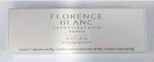 Imagem 1 de 1 de Kit 3 Sabonetes Florence Blanc Argan De 80g