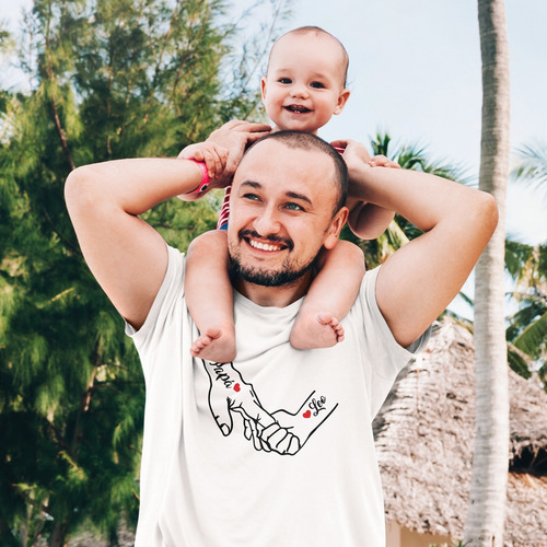 Playera De La Mano Para El Día De La Madre Y El Padre 4 Pza