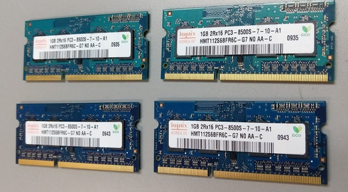 Imagen 2 de 3 de Memoria Ram Laptop Ddr3 1gb Pc3-8500 1060mhz Sodimm C1-19