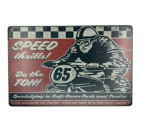 Chapa Retro Speed 20 X 30 Cm - Decoración