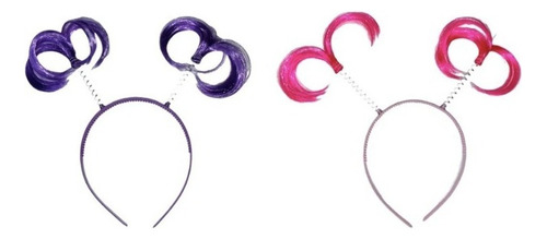 12 Diadema Colitas Pelo Loco Neon Batucada Fiesta Colores