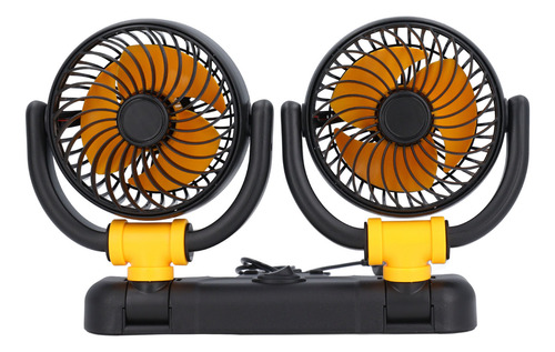 Ventilador De Doble Cabezal Montado En El Coche, Ajustable,