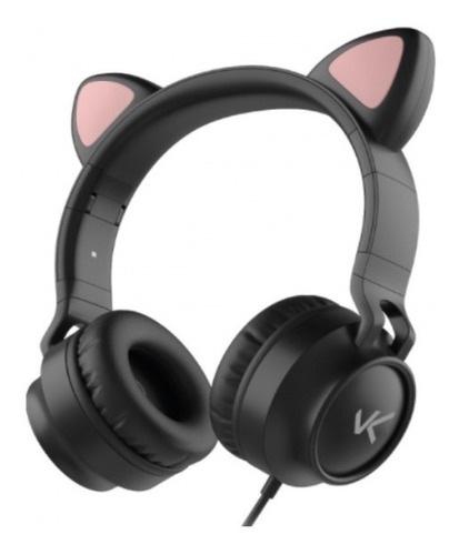 Fone Headset Kitty Ear Gato Preto Vinik 1.2m Plugp2 - Ke100p