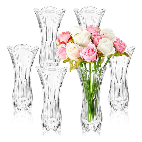 Norme 6 Piezas Jarrones De Flores Transparentes Cristal Deco