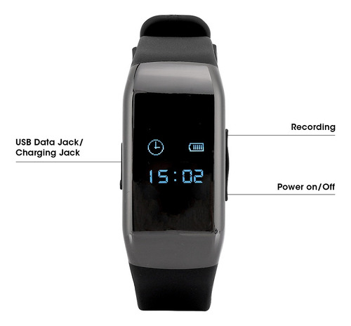 1080p Cámara Pulsera Reloj Digital Audio Grabador De Voz Br