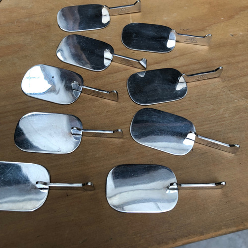 9 Apoyacubiertos Antiguos Metal Plateado Plata Lappas (Usado)