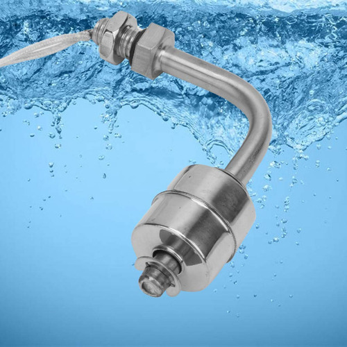 Sensor Nivel Agua Curvo Flotante Simple 78mm Acero Inox