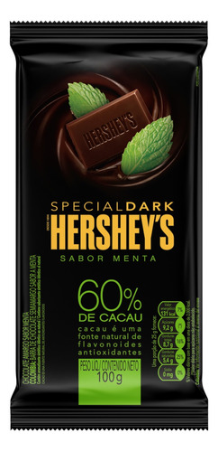 Chocolate Amargo 60% Cacau Menta Special Dark Hershey's  pacote 100 g