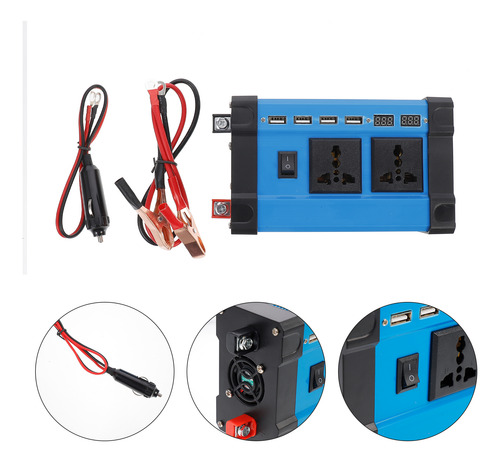 Convertidor Rápido De Corriente Automático Lcd De 12 V A 220
