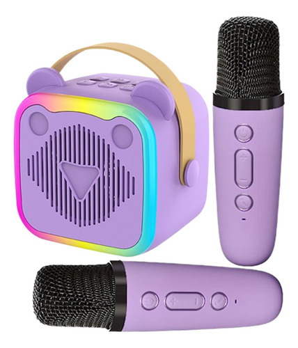 Máquina De Karaoke Mini Con 2 Micrófonos Inalámbricos