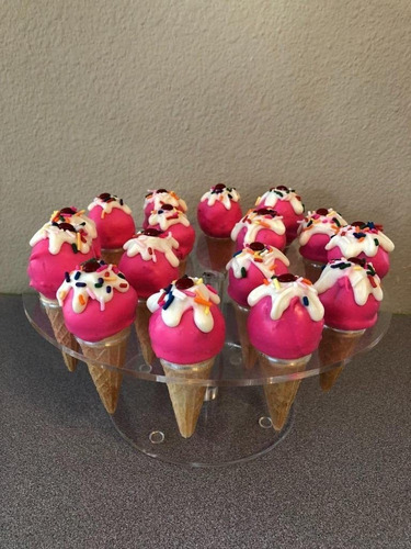Paquete De 2 Soportes De Acrílico Para Conos De Helado...