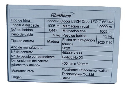 Imagen 2 de 5 de Fibra Drop Redonda De 300 Metros 1 Hilo Fiber Home