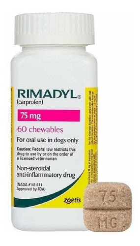 Rimadyl 75mg Antinflamatorio No Esteroideo 60 Comprimidos