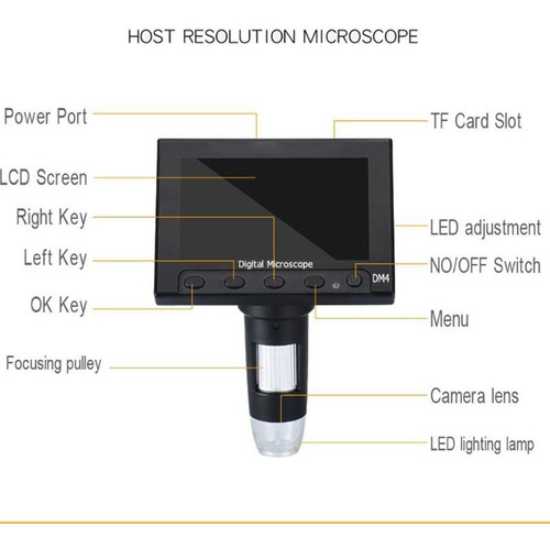 Profissional Microscópio Solda 1000x4,3 720p Lupa Lcd