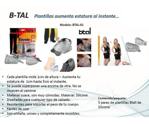 Imagen 4 de 4 de 6 Juegos Plantilla Aumenta Estatura 5cm Unitalla Unisex
