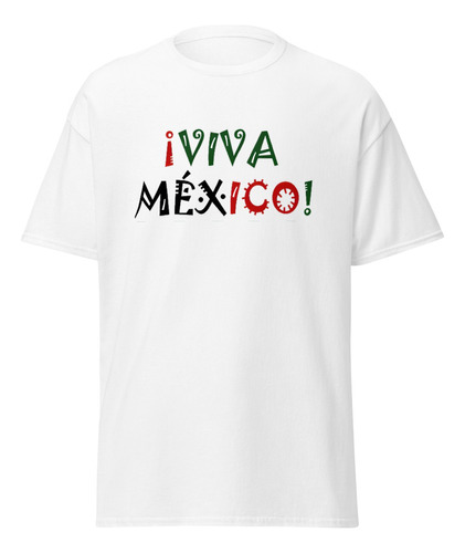 Playera  Viva México Letras Antiguas. Camiseta Mexicana