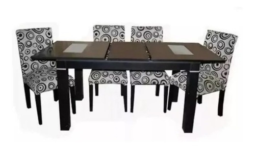 Imagen 1 de 8 de Mesa Extensible 1.40 A 1.80 +4 Sillas Chenille Anti Desgarro