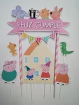 Comprar Adorno Torta Topper Cake Feliz Cumple Oferta En Stock Rosa Peppa Pig, George Pig
