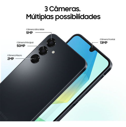 Celular Samsung Galaxy A16, 128gb + 4gb Ram, Câmera De Até 50mp, Tela 6.7 , Nfc, Ip54, Bateria 5000 Mah Preto - Bom (Recondicionado)