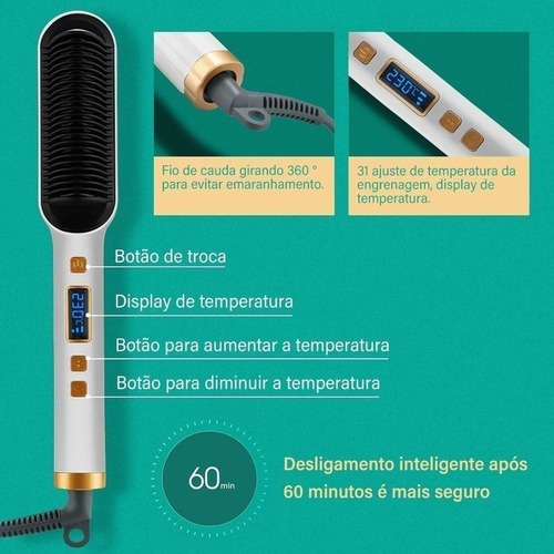 Cepillo Alisador 5 En 1 Temperatura Ajustable Bivolt