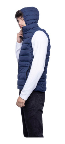 Campera Chaleco Inflado Hombre Ultra Liviano Capucha Abrigo