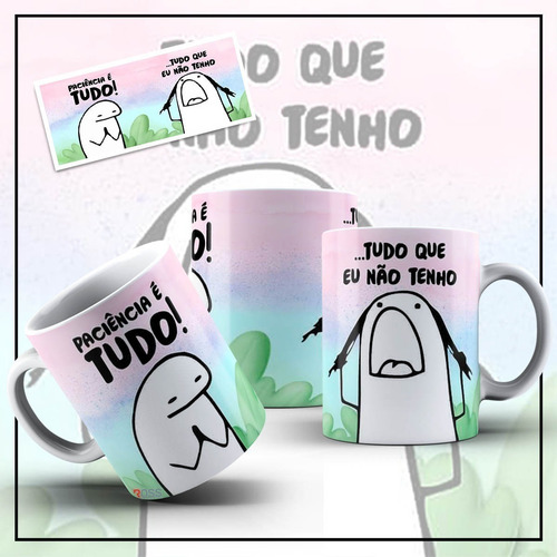 Imagem 2 de 5 de Caneca Nova Do Bentô Flork Meme Engraçado Paciência É Tudo!