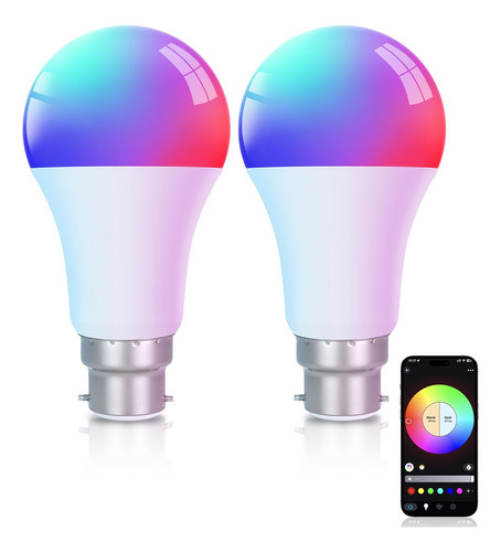 2 Focos Wifi Smart Led Rgb 9w Bombilla Alexa Google