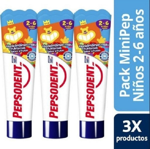 Pepsodent Minipep Pack 3 Unidades 50ml/64gr